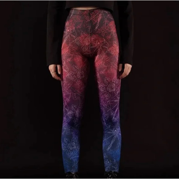 BLACKMILK Stranger Things Demogorgon Hunters Graffiti Leggings Ombre {G47} - Picture 2 of 6